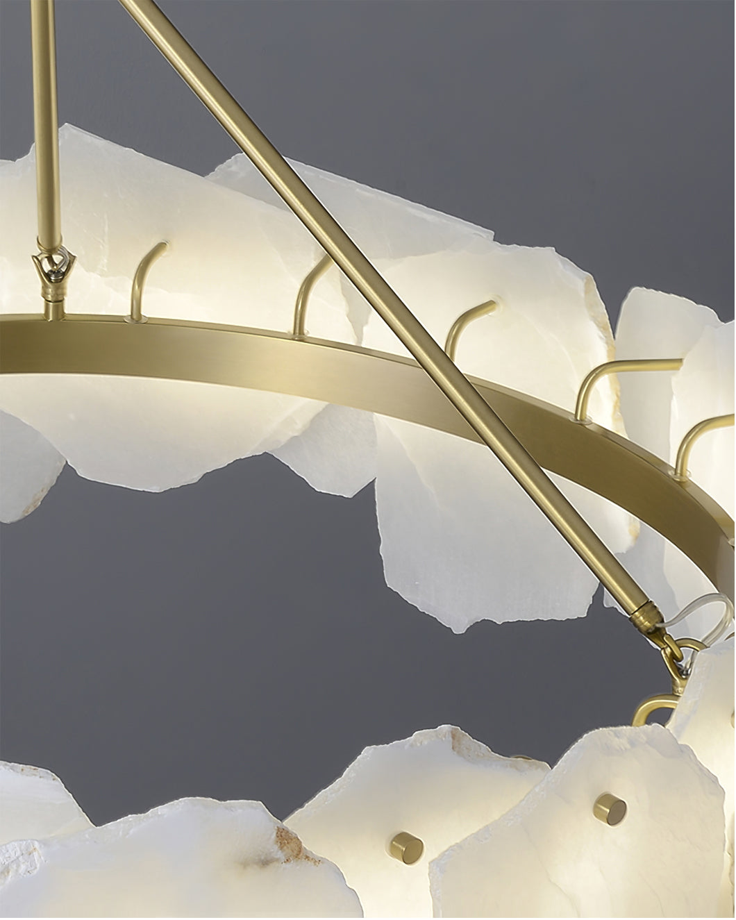Burton Chandelier Alabaster Layered Halo