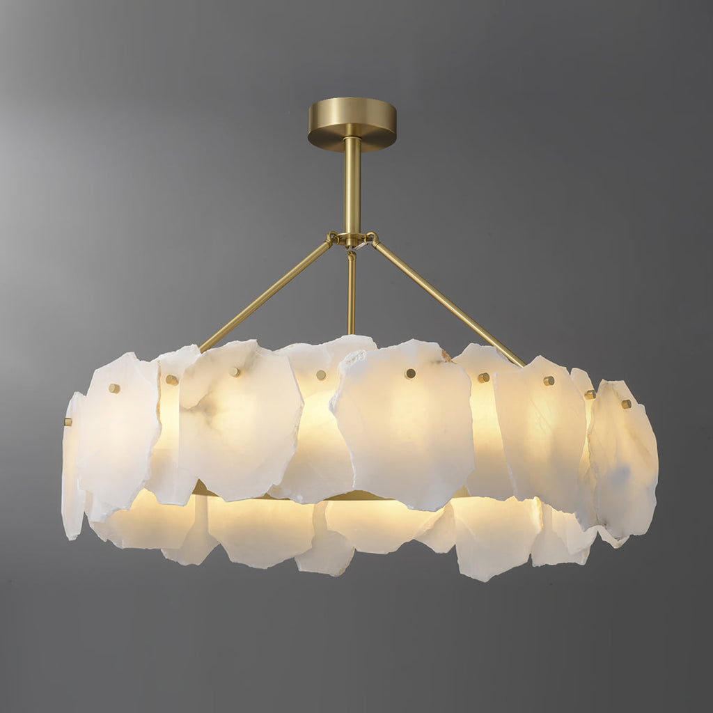 Burton Chandelier Alabaster Layered Halo