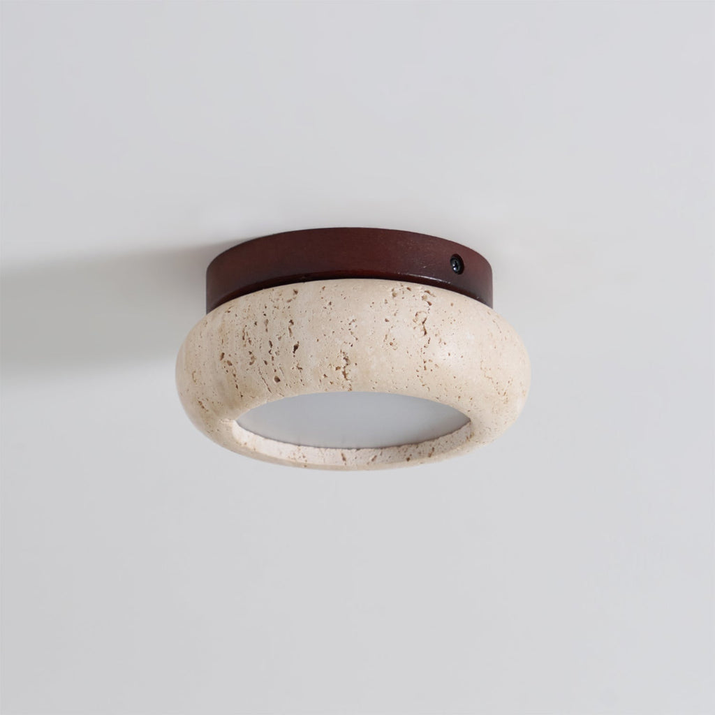 Ritta Mini Donut   Travertine Ceiling Light