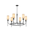 Aurora Vintage Industrial Brass Fabric Chandelier