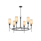 Aurora Vintage Industrial Brass Fabric Chandelier
