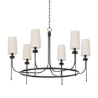 Aurora Vintage Industrial Brass Fabric Chandelier