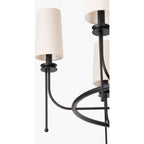 Aurora Vintage Industrial Brass Fabric Chandelier