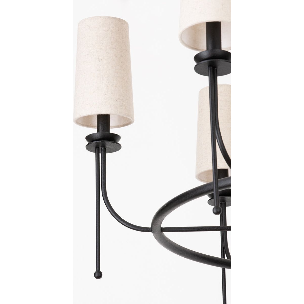 Aurora Vintage Industrial Brass Fabric Chandelier