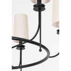 Aurora Vintage Industrial Brass Fabric Chandelier