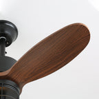 Ronan Industrial Wood Ceiling Fan Light