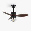 Ronan Industrial Wood Ceiling Fan Light