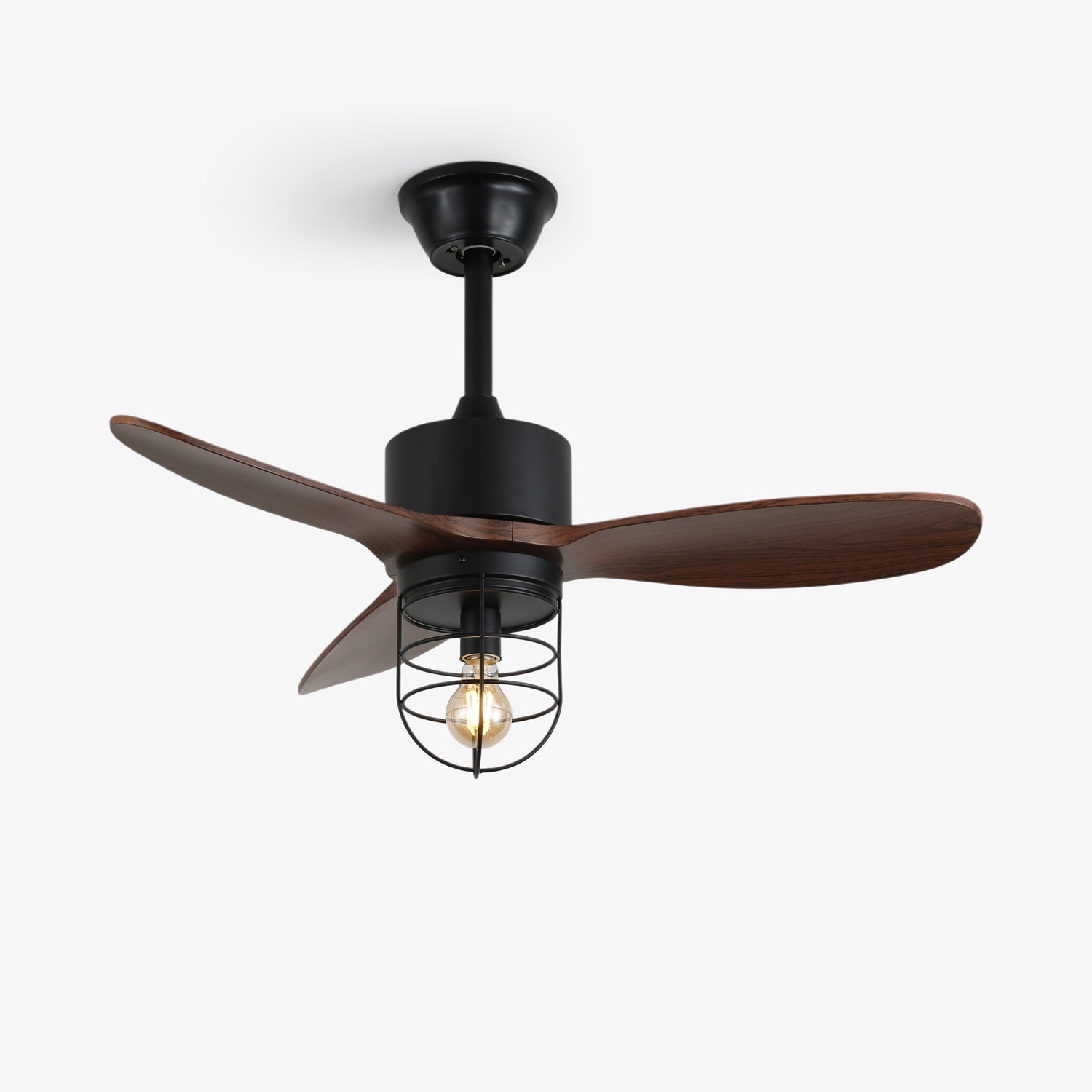 Ronan Industrial Wood Ceiling Fan Light