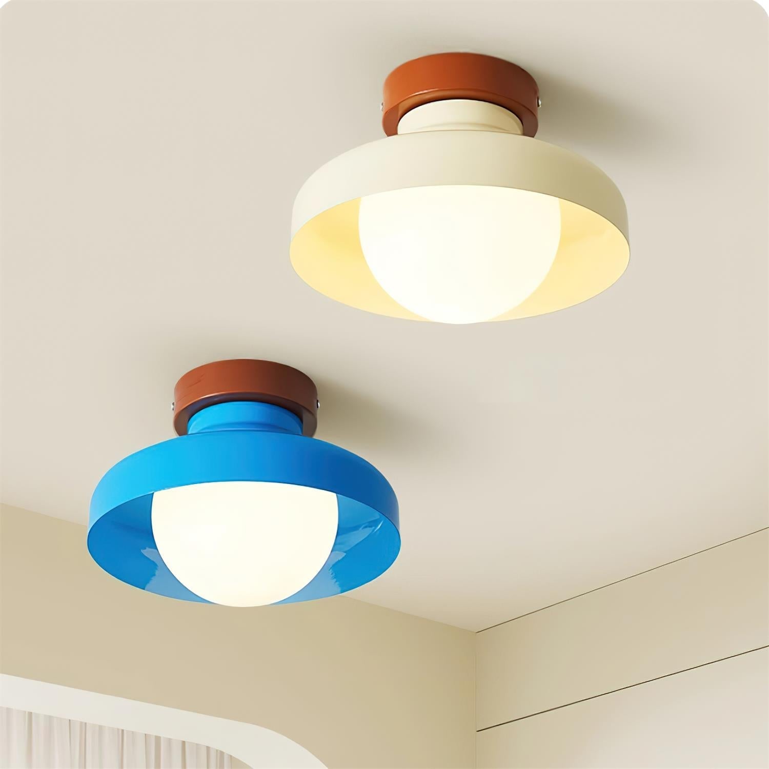 Solvane Blue Flush Mount Ceiling Light