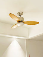Essen Modern Minimalist Natural Wooden Acrylic Ceiling Fan Light