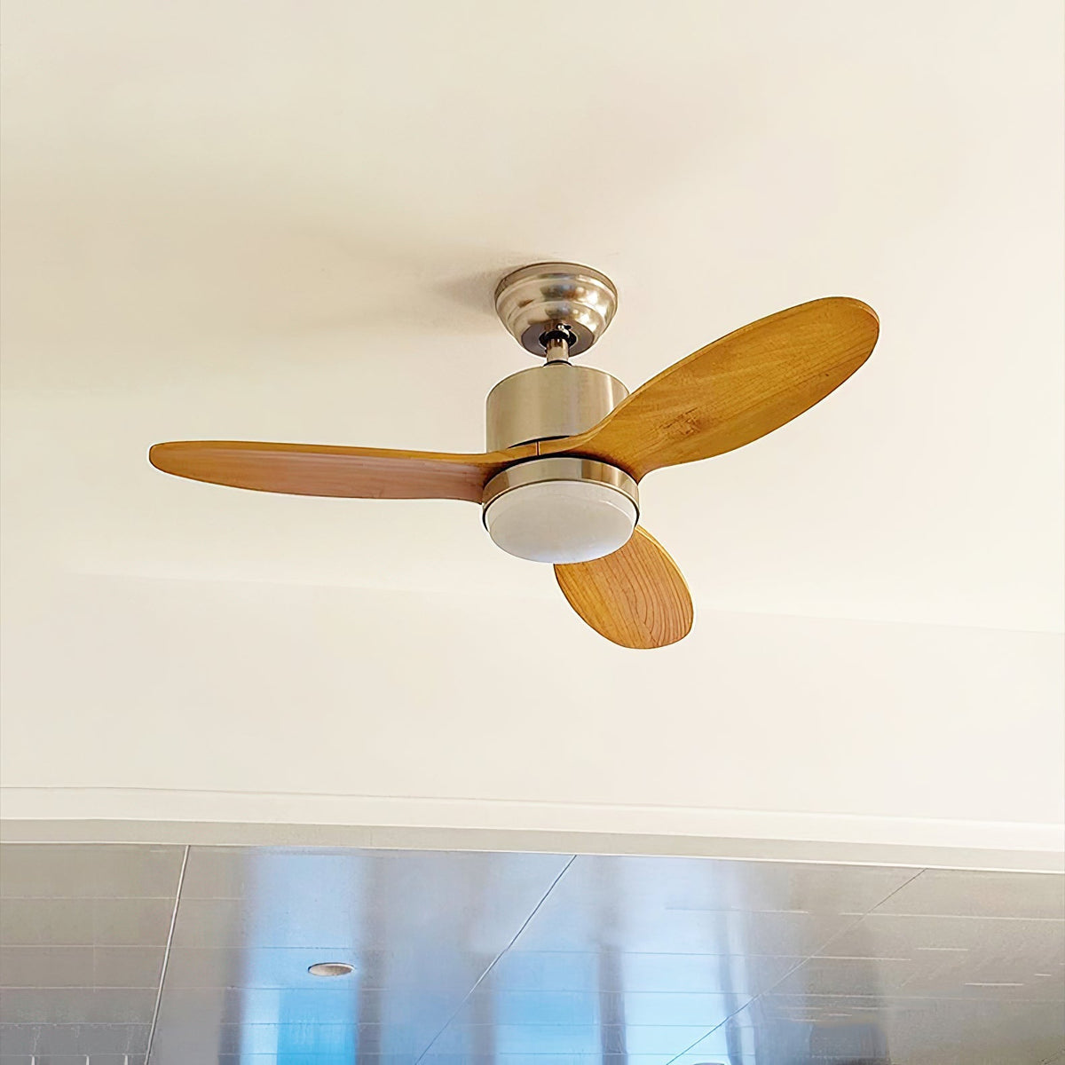 Essen Modern Minimalist Natural Wooden Acrylic Ceiling Fan Light