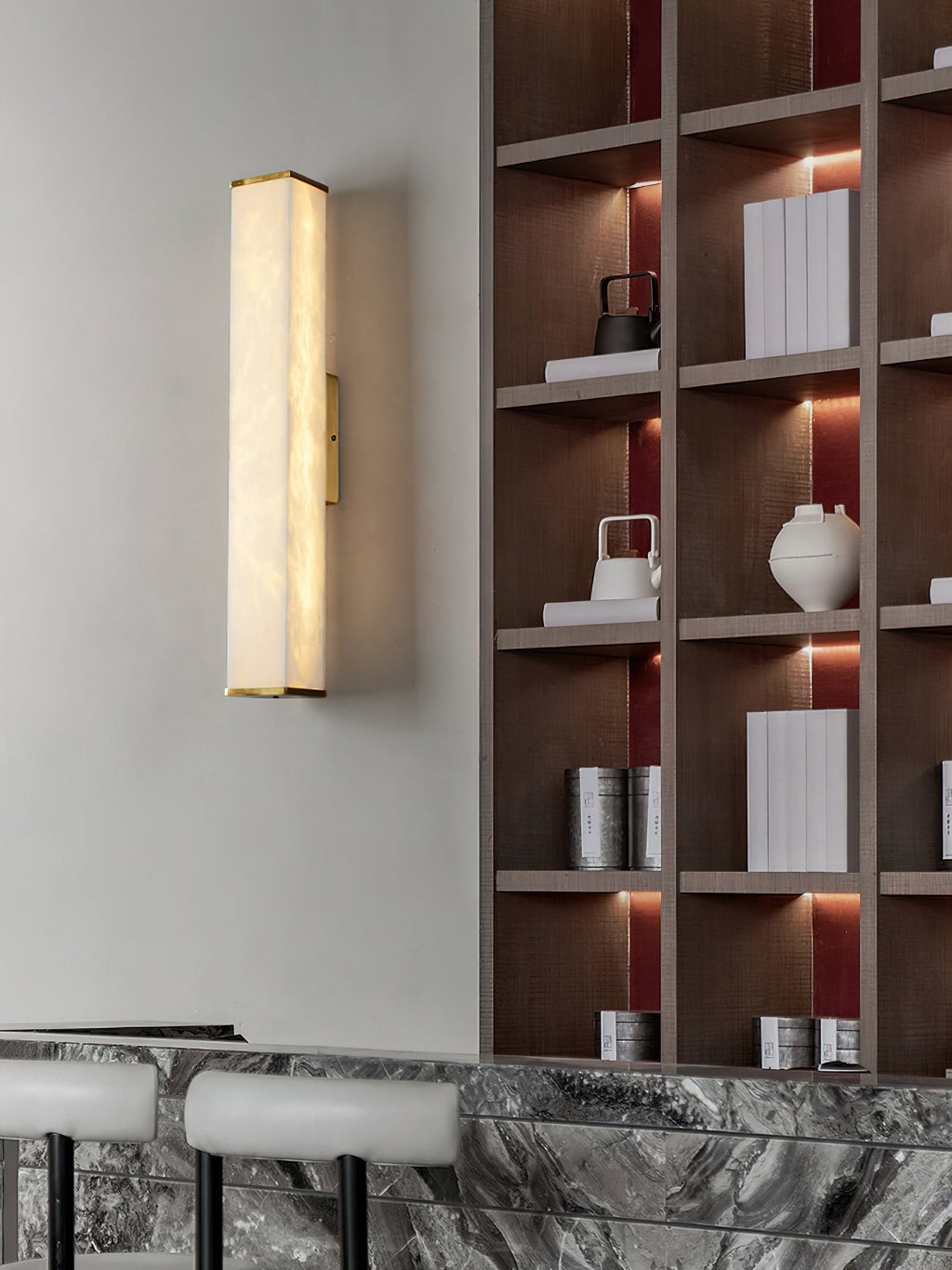 Arcus  Elegance Brass Alabaster Sconce Wall Lamp