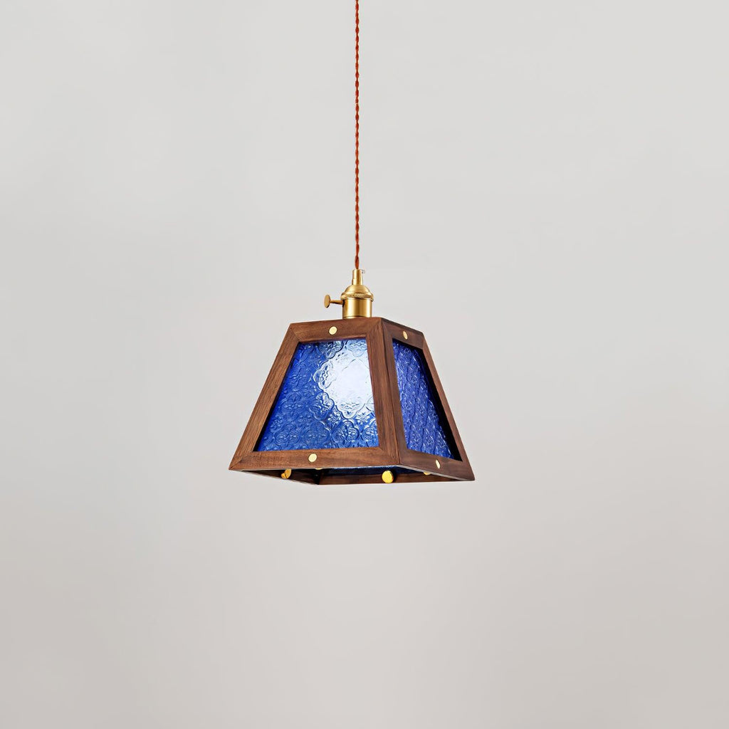 Calvi Pendant Lamp Floral-Patterned Glass Vintage