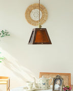 Calvi Pendant Lamp Floral-Patterned Glass Vintage