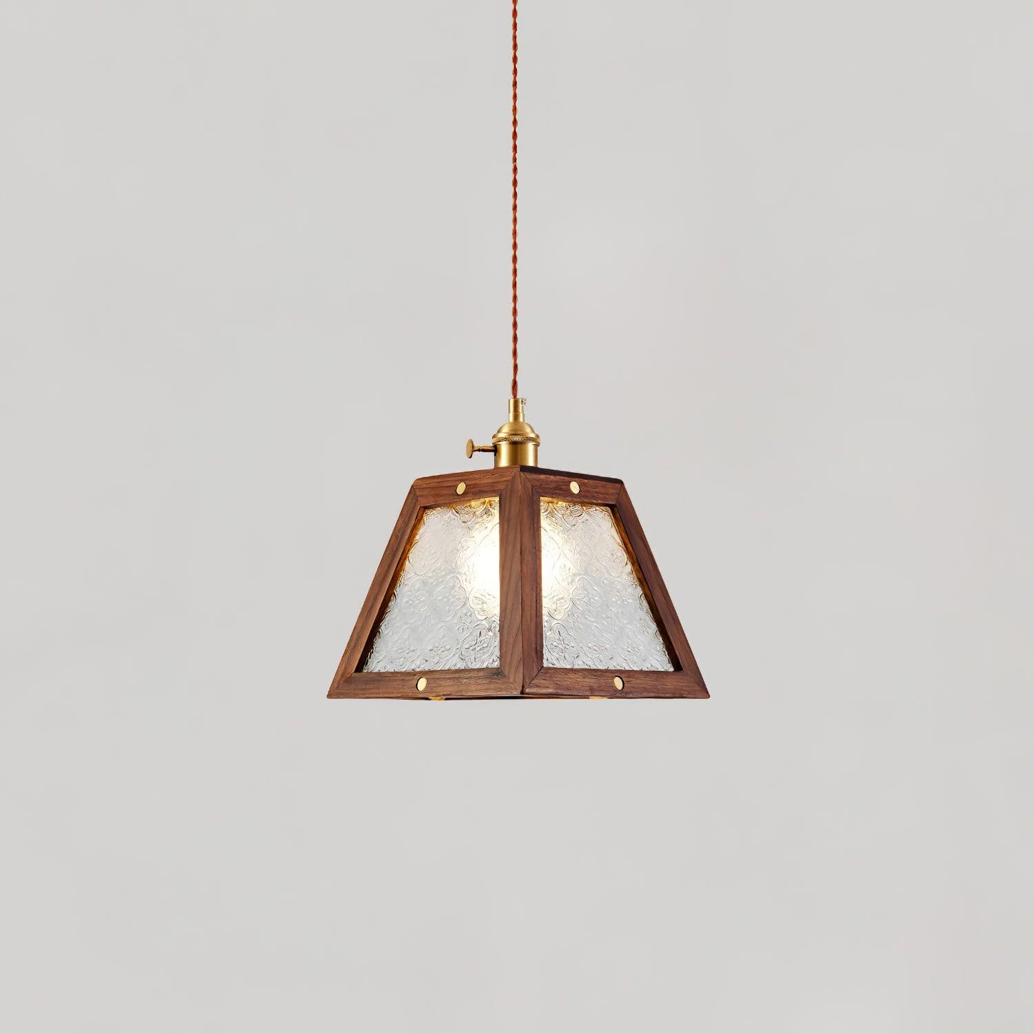 Calvi Pendant Lamp Floral-Patterned Glass Vintage