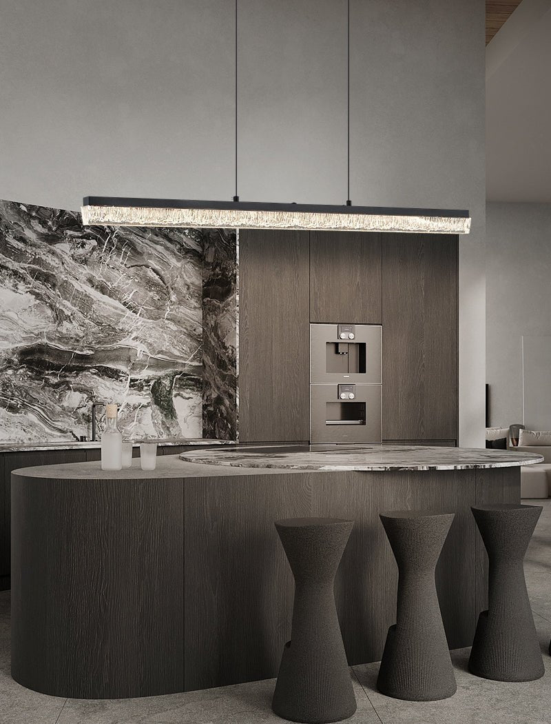 Lustra Pendant Light Black Acrylic Linear