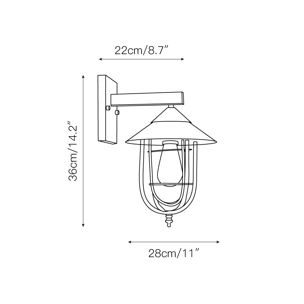 Ionic Vintage Industrial Glass Wall Lamp