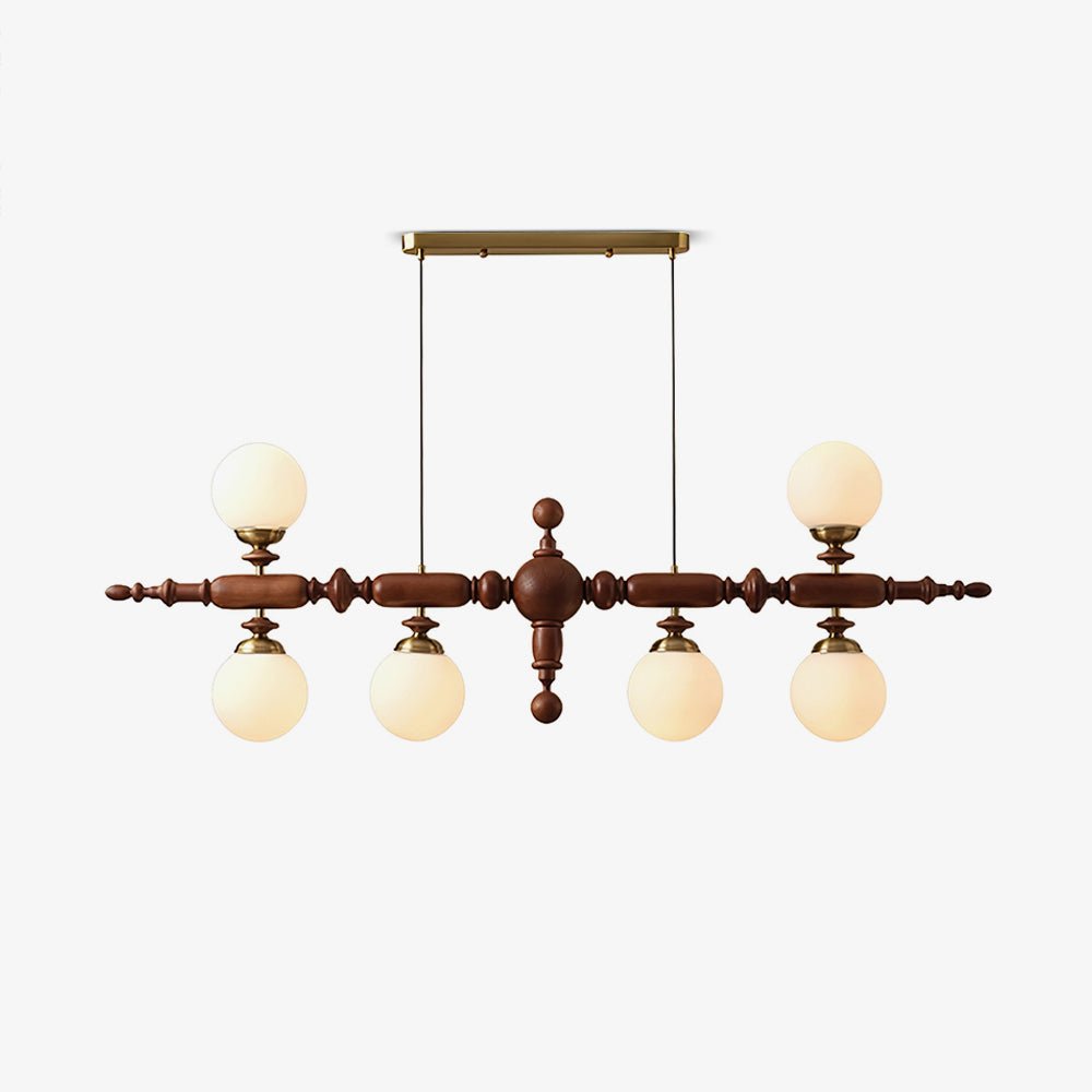 Isilira Classic Wood Glass Linear Pendant Light