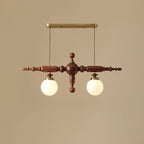 Isilira Classic Wood Glass Linear Pendant Light