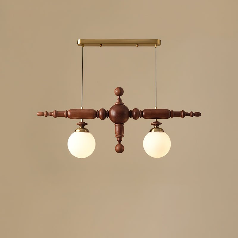 Isilira Classic Wood Glass Linear Pendant Light