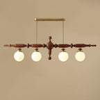 Isilira Classic Wood Glass Linear Pendant Light