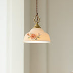 Camellia Pendant Lamp Romantic Porcelain Blossom