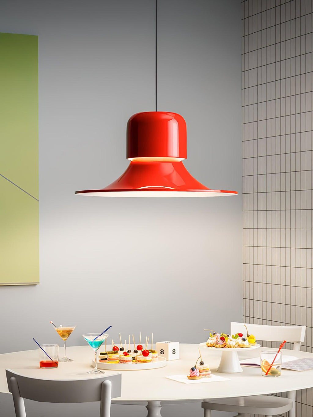 Lustra Pendant Light Aluminum Curved for Kitchen