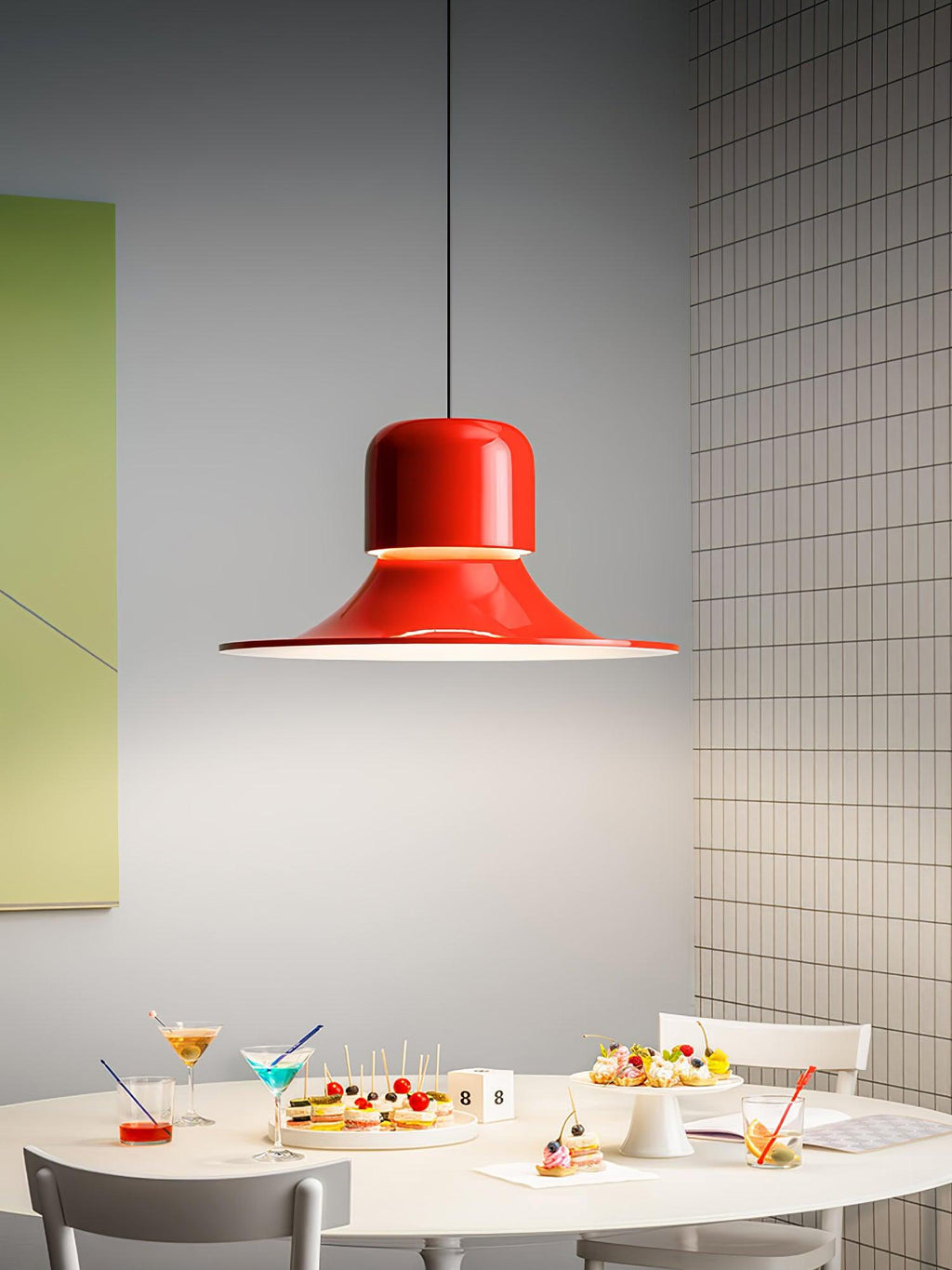 Lustra Pendant Light Aluminum Curved for Kitchen
