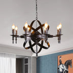 Silva Retro Candle LED Chandelier Glass Black Dining Room