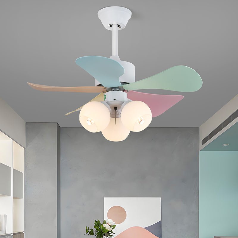 Liora Colorful Glass Ceiling Fan Light