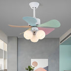 Liora Colorful Glass Ceiling Fan Light