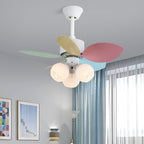 Liora Colorful Glass Ceiling Fan Light