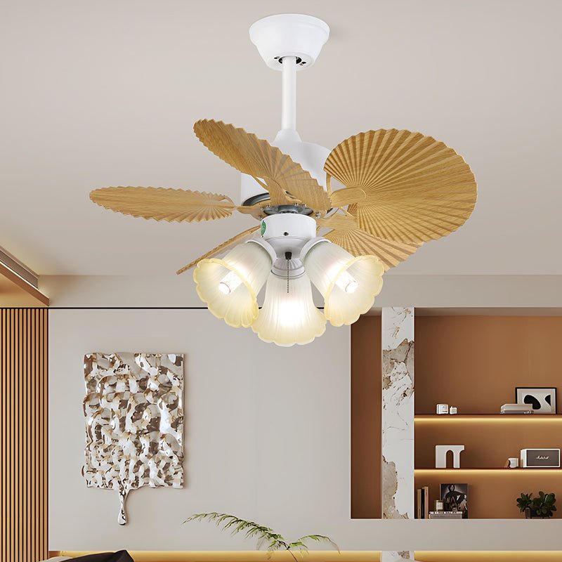 Liora Colorful Glass Ceiling Fan Light