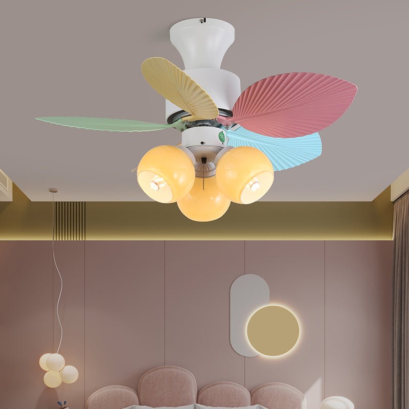 Liora Colorful Glass Ceiling Fan Light