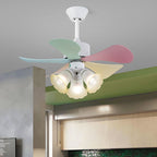 Liora Colorful Glass Ceiling Fan Light