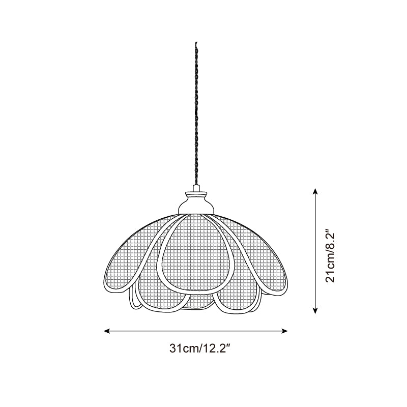 Capelina Pendant Lamp Rattan Petal Weave
