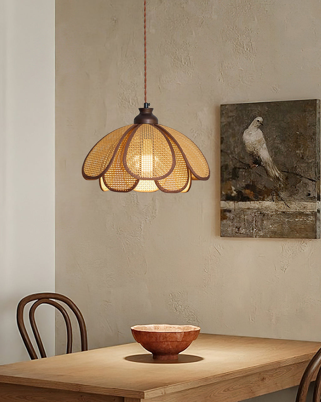 Capelina Pendant Lamp Rattan Petal Weave