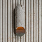 Capsule Wall Lamp Yellow Travertine Marble Brass