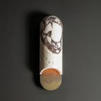 Capsule Wall Lamp Yellow Travertine Marble Brass
