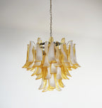 Aurora Chandelier Amber Murano Glass Petals Layered