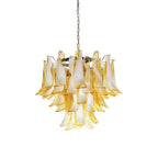 Aurora Chandelier Amber Murano Glass Petals Layered