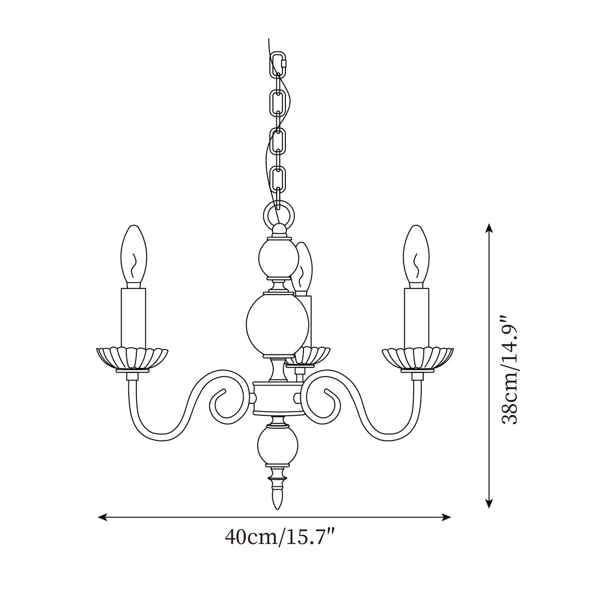 Carlita Chandelier Gold Curved Candle Arms