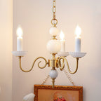 Carlita Chandelier Gold Curved Candle Arms