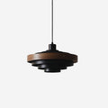 Pendant Lamp Rustic & Wood with Layered Shade Modern