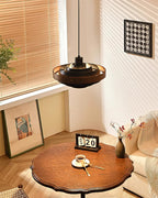 Pendant Lamp Rustic & Wood with Layered Shade Modern