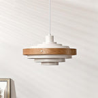 Pendant Lamp Rustic & Wood with Layered Shade Modern