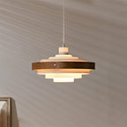 Pendant Lamp Rustic & Wood with Layered Shade Modern