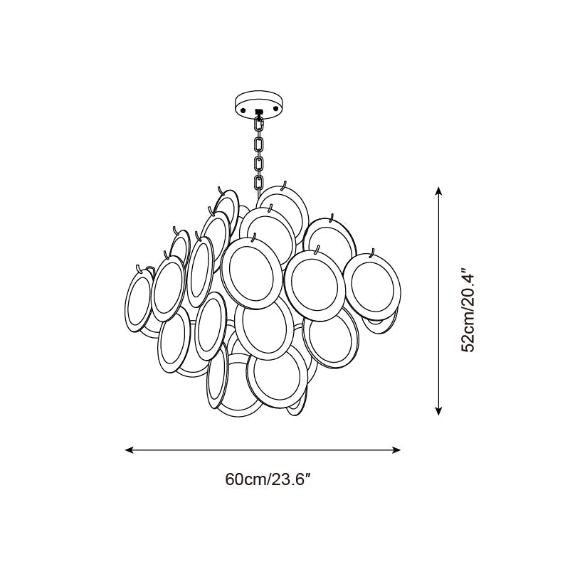 Carmosa Chandelier with Glass Disc Cascade