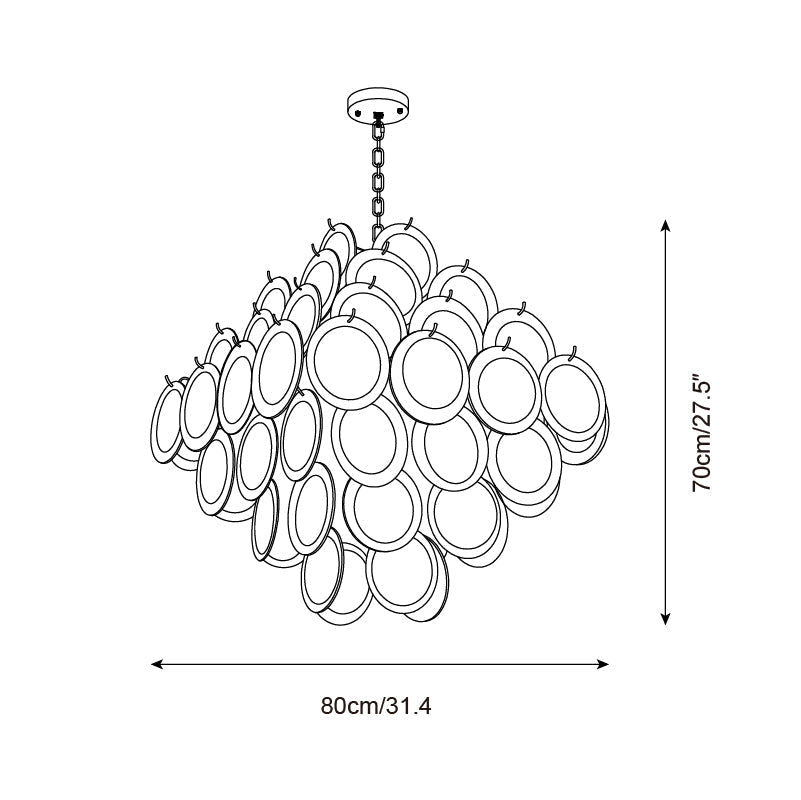 Carmosa Chandelier with Glass Disc Cascade