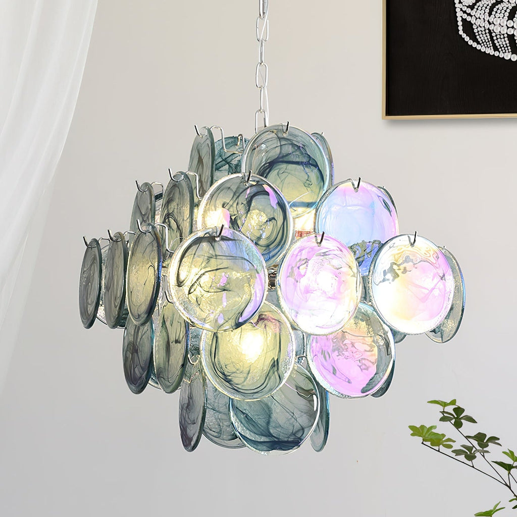 Carmosa Chandelier with Glass Disc Cascade